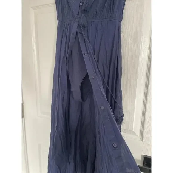 Free People - Navy Country Charm Maxi Bodysuit - Size M - Picture 4 of 9